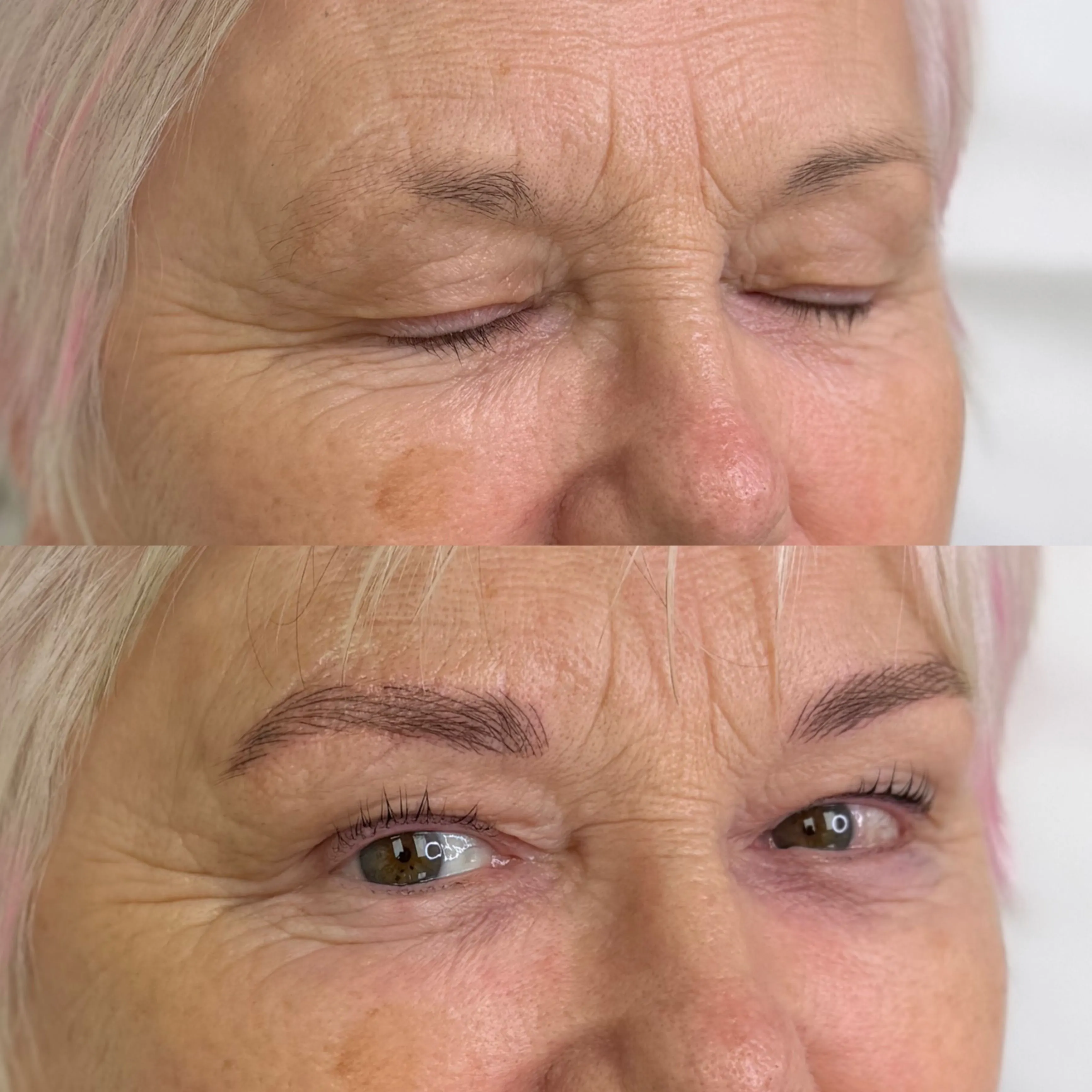 Brows before microblading — sparse and undefined